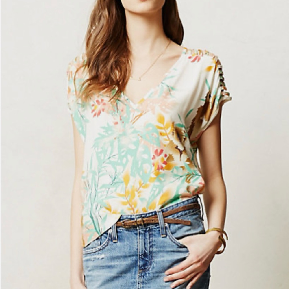 Anthropologie Corey Lynn Calter Monkey Printed Top Size S